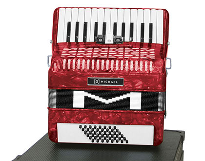 Acordeon Michael ACM4803 PRD de 48 baixos – Vermelho Perolado