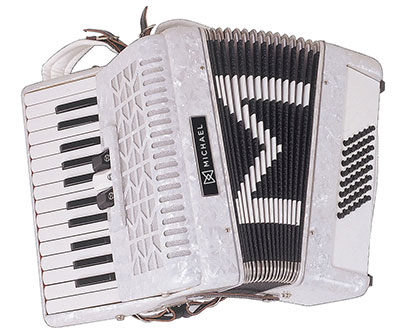 Acordeon Michael ACM4803 de 48 baixos – Branco Perolado