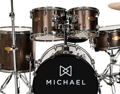 Bateria Acústica Michael Classic Pro DM842 CHR com bumbo de 20” - Chrome